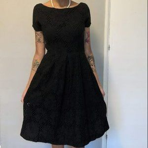 Black Vintage 60s Lace Dress, XS/S